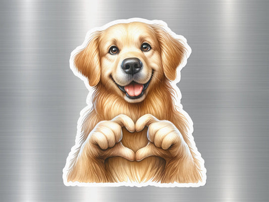 Golden Retriever Heart Sign Dog Sticker