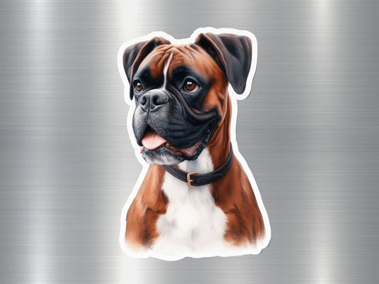 Happy Cute Boxer Dog Sticker