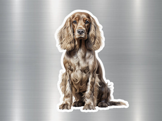 Brown English Cocker Spaniel Dog Sticker