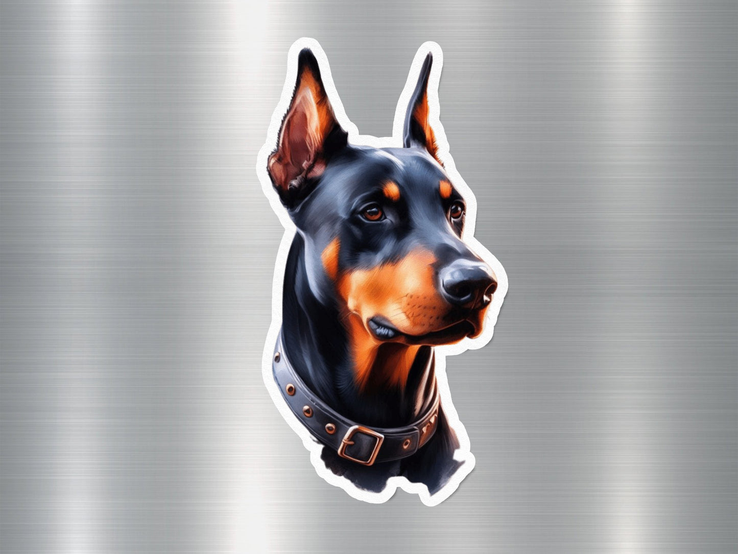 Alert Doberman Pinscher Dog Sticker