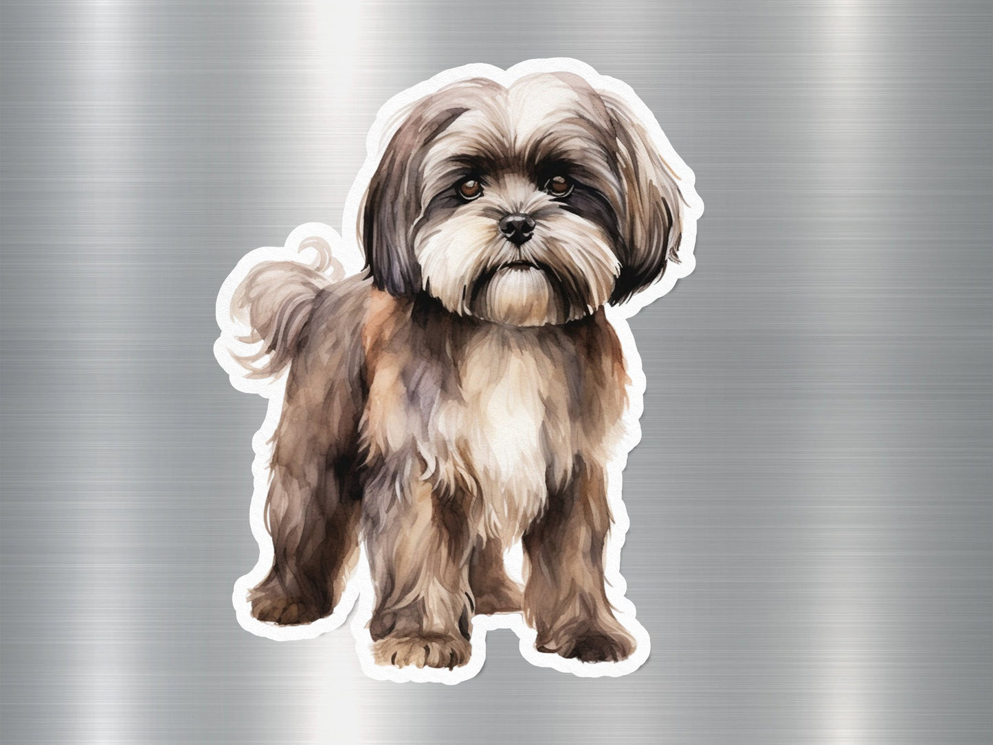 Brown Lhasa Apso Dog Sticker