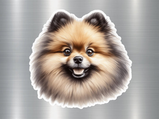 Smiley Face Pomeranian Dog Sticker