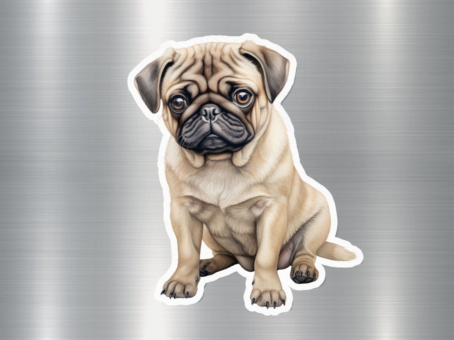 Sad Pug Dog Sticker