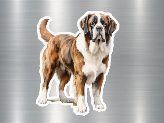 Fluffy Saint Bernard Dog Sticker