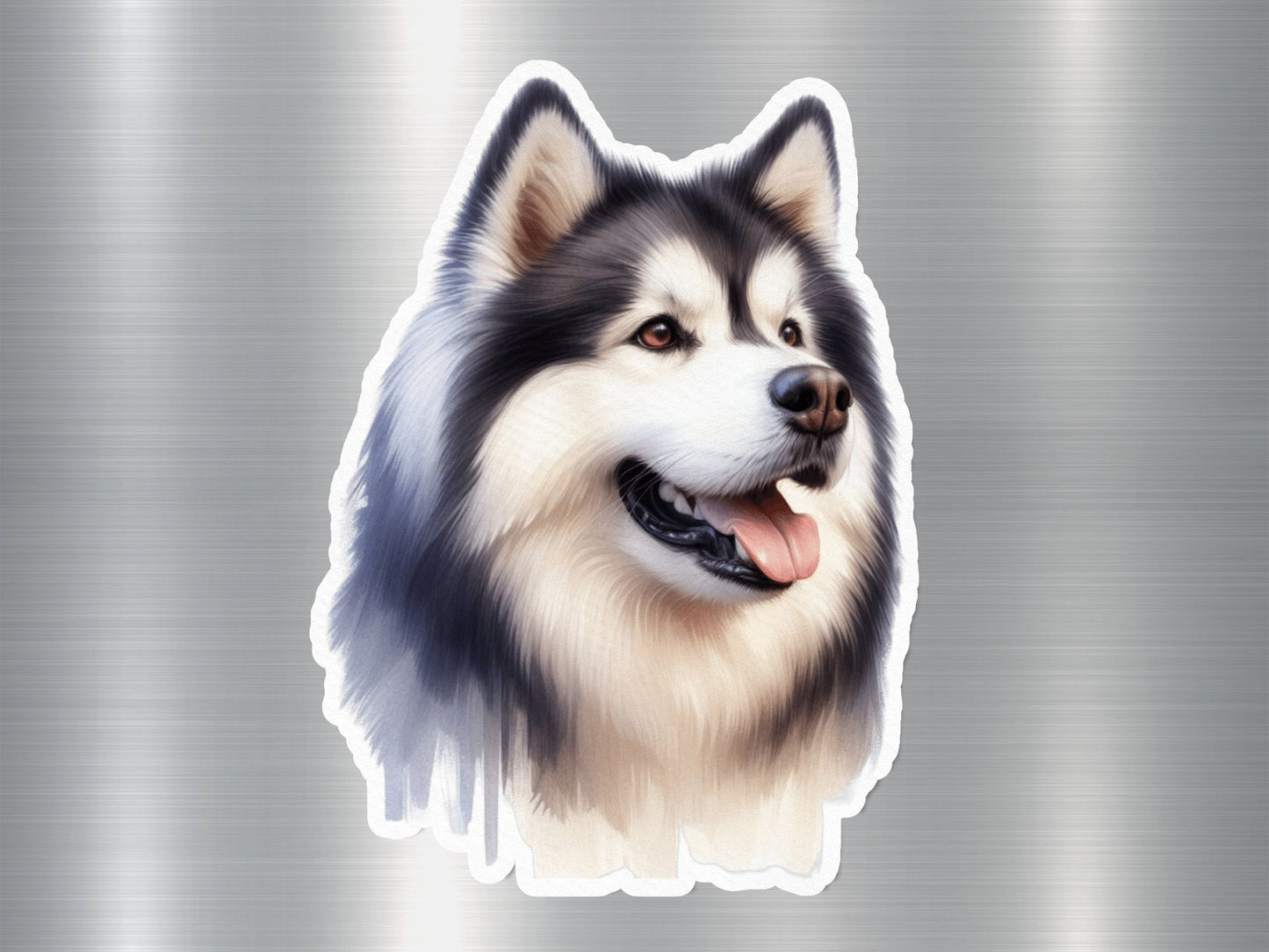 Fluffy Siberian Husky Dog Sticker