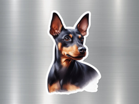 Happy Min Pin Dog Sticker