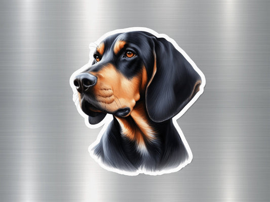 Black and Tan Coonhound Dog Sticker