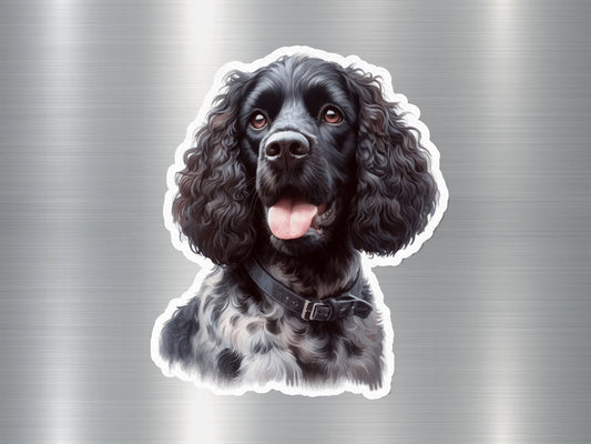 Curly-Coated Puppy Peek Dog Sticker