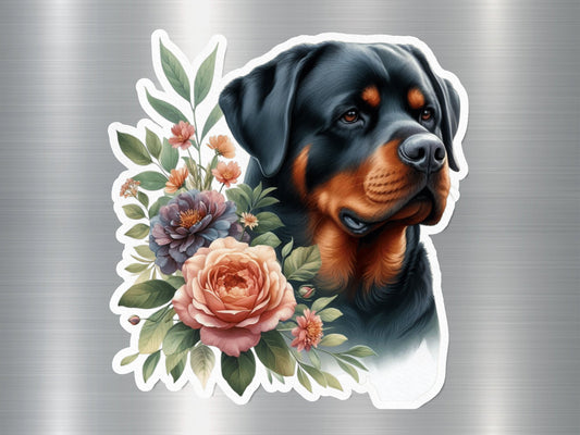 Happy Rottweiler Dog Sticker