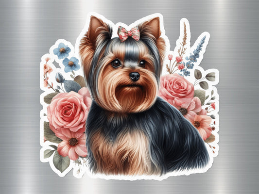 Grinning Yorkie Dog Sticker