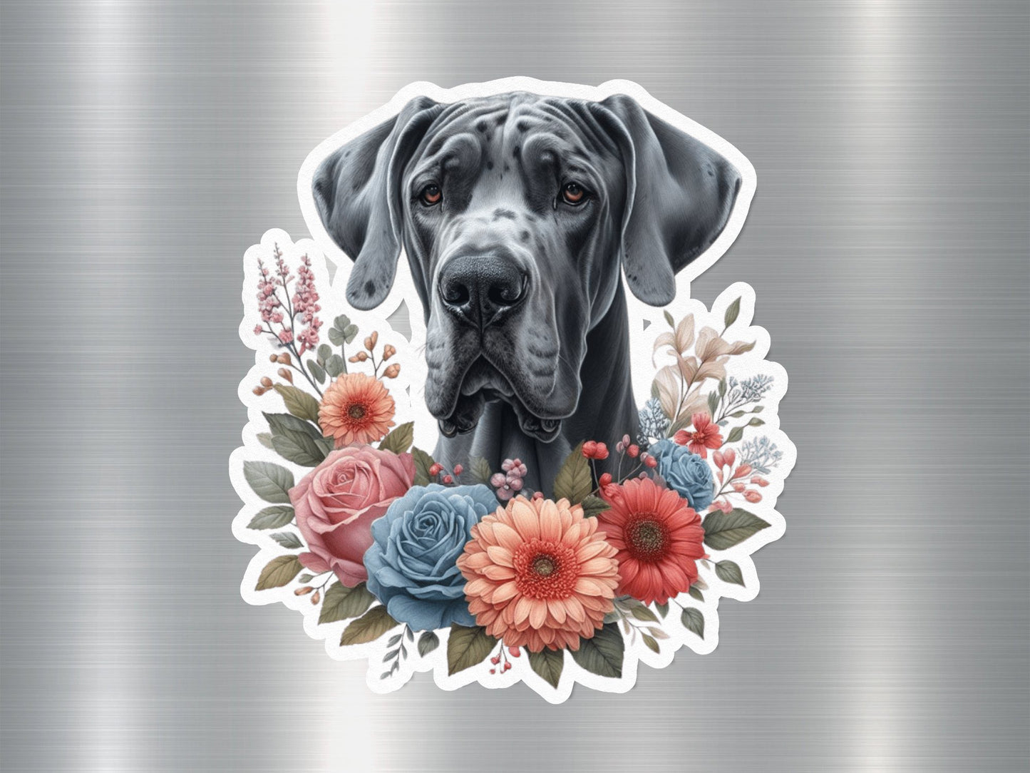 Gentle Giant with Flowers Dog Sticker