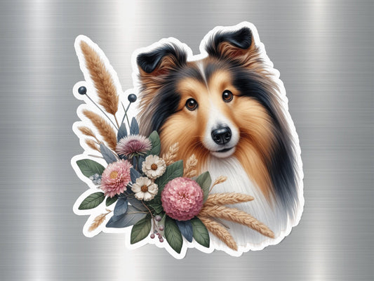 Long-Coated Love Dog Sticker