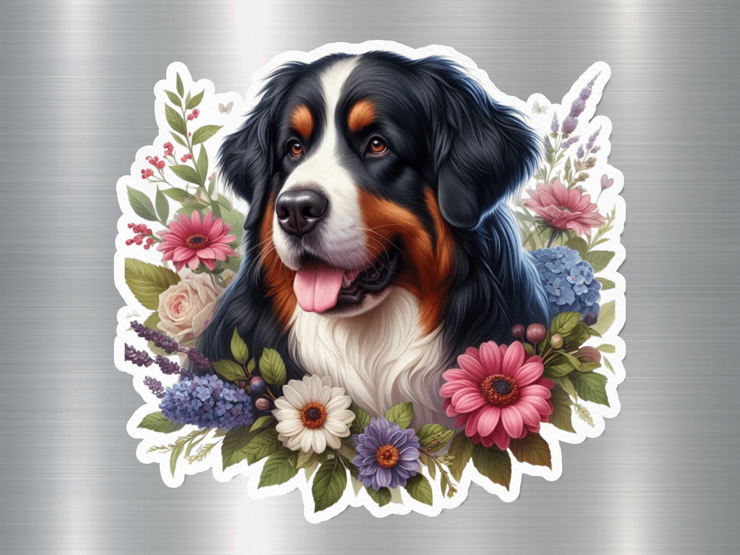 Swiss Charm with Flowers Dog Sticker