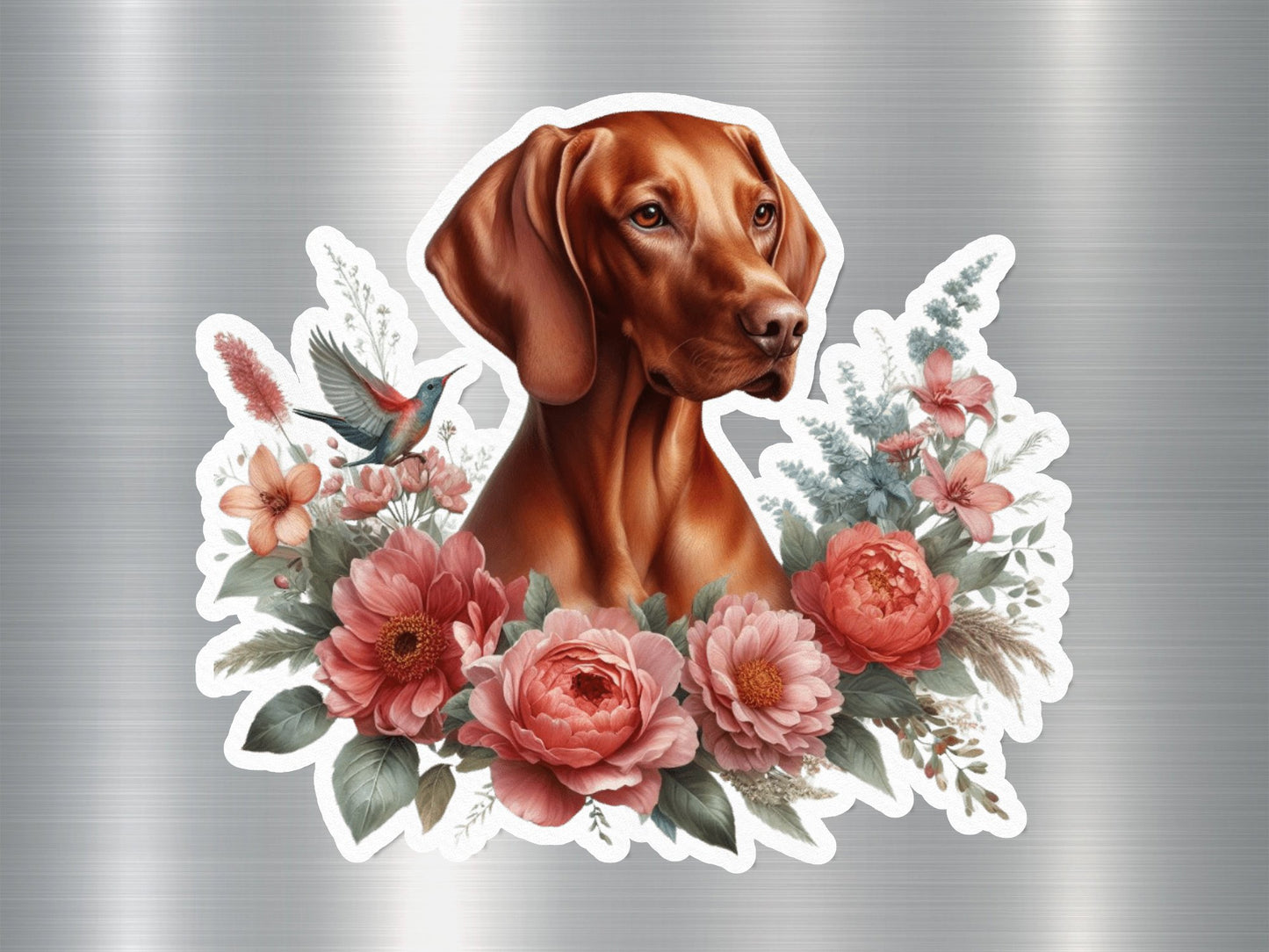 Vizsla in Bloom Dog Sticker