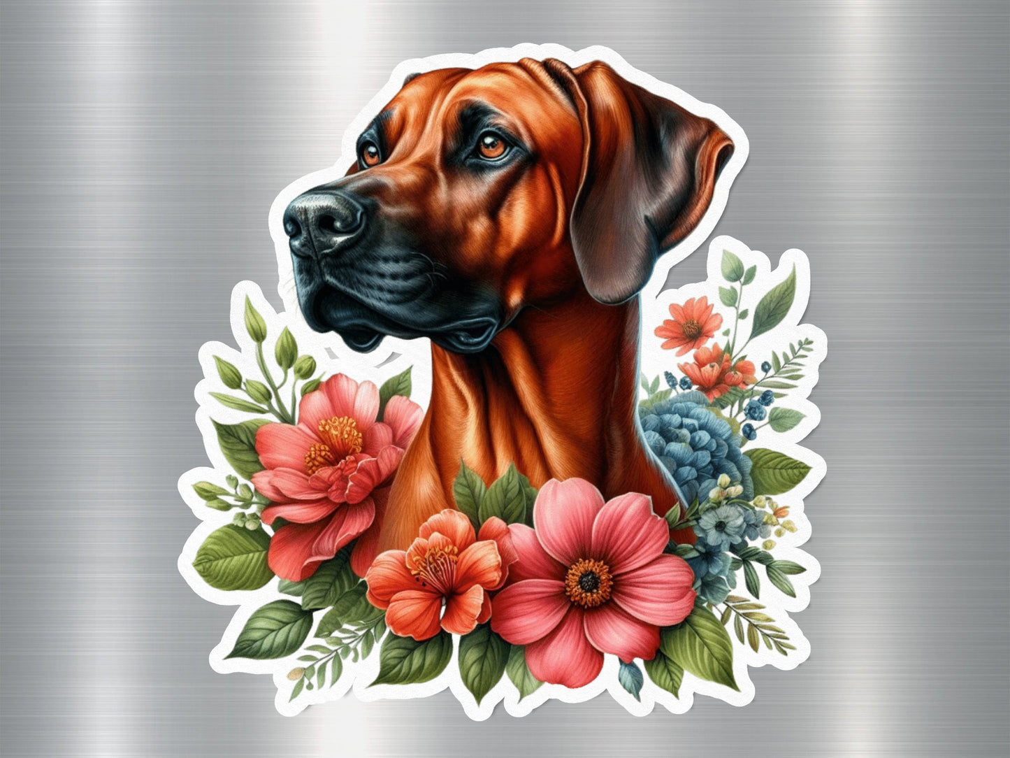 Ridgeback in Bloom Dog Sticker