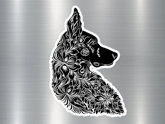 German Shepherd Silhouette Dog Sticker