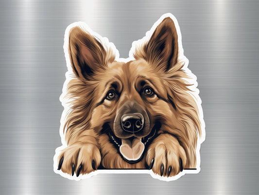 Shepherd Peek Dog Sticker