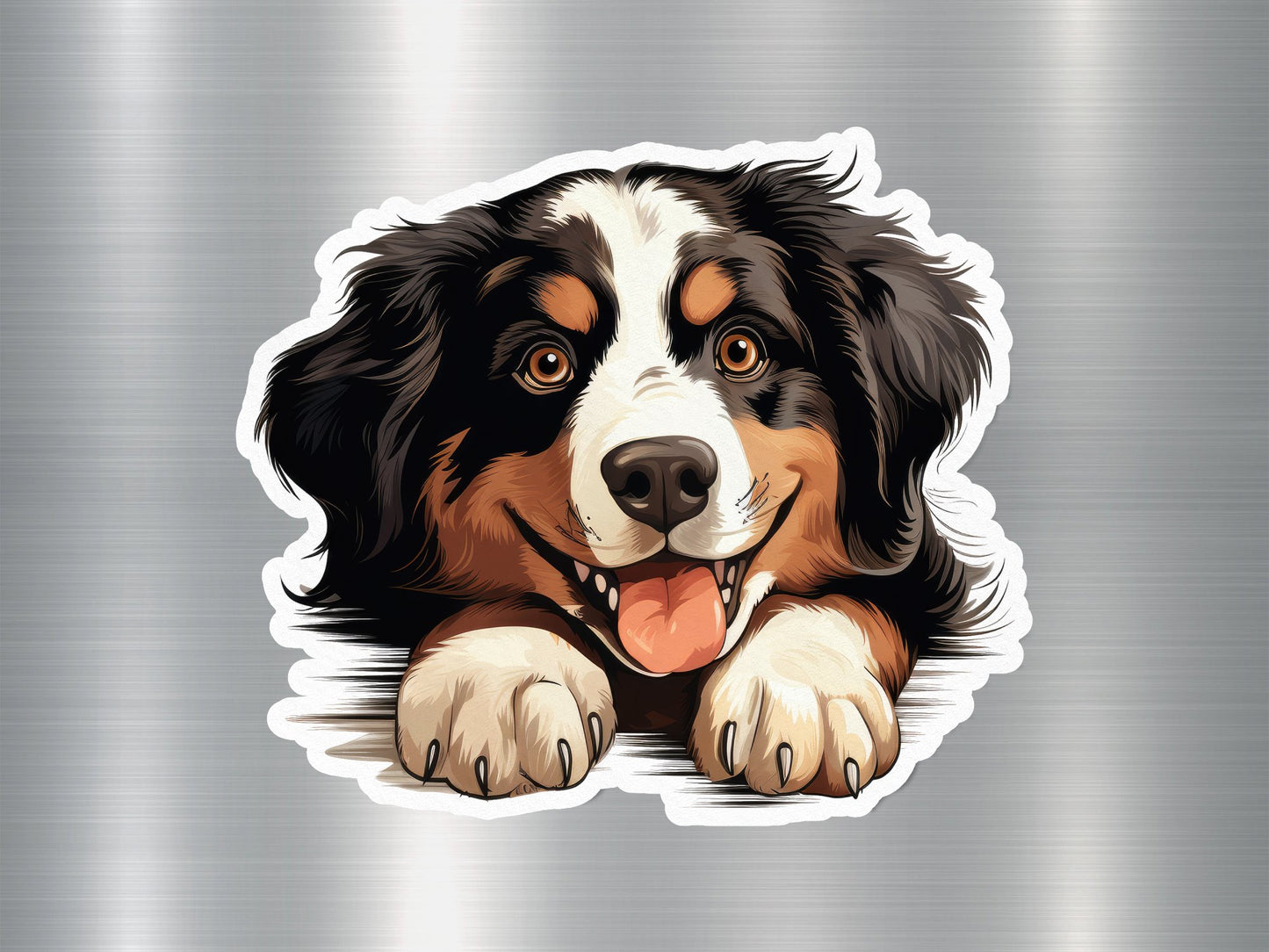 Grinning Bernese Peek Dog Sticker