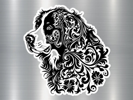 Floral Bernese Dog Sticker