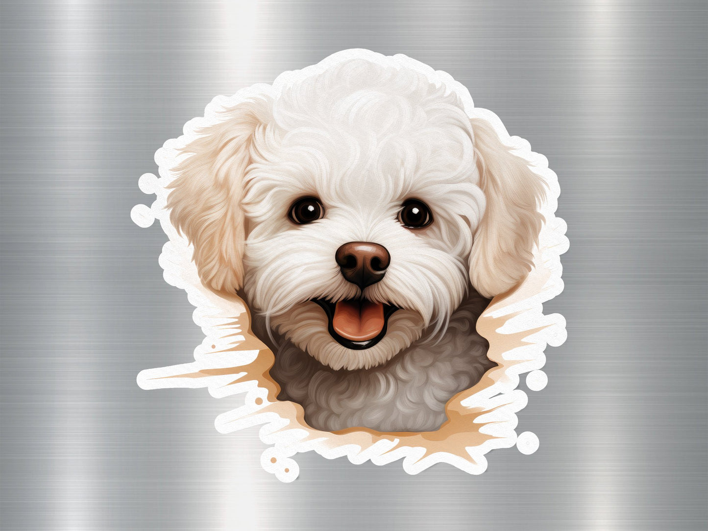 Happy Poodle Dog Sticker