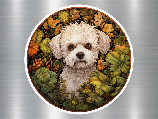 Bichon Frise Flower Dog Sticker