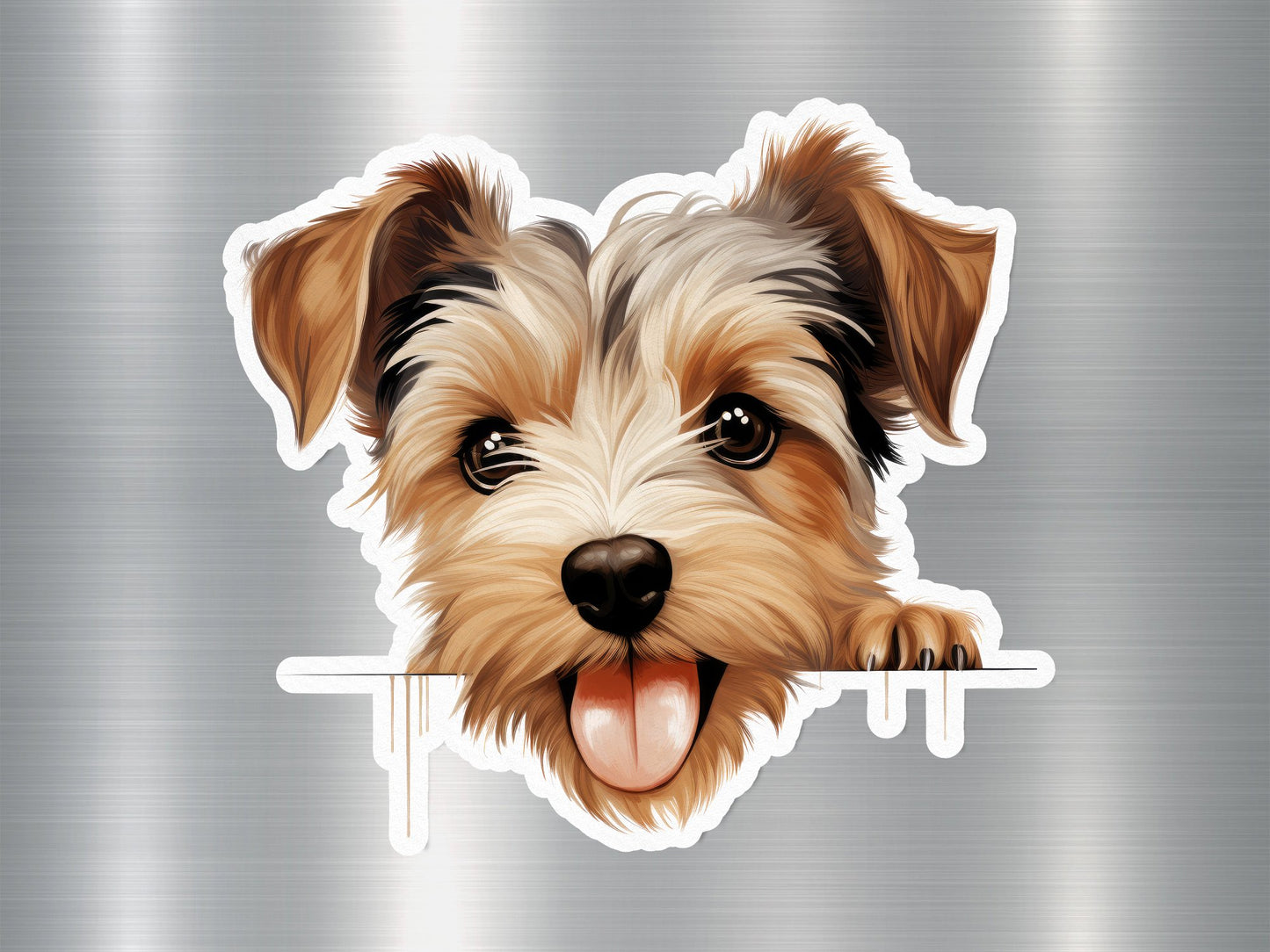 Happy Grinning Yorkie Dog Sticker