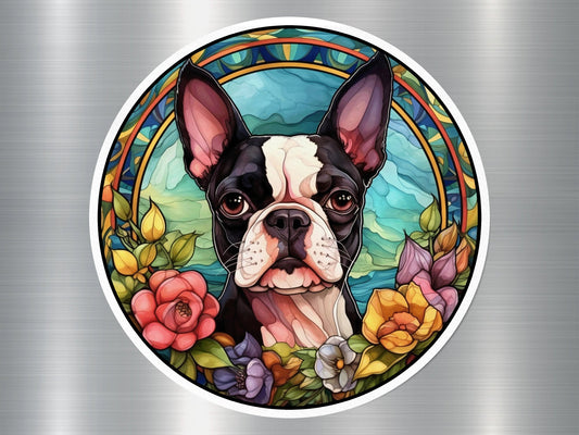 Floral Frenchie Dog Sticker