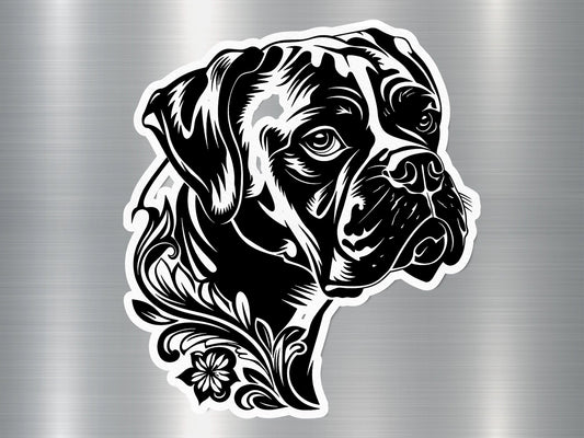 Boxer Silhouette Dog Sticker