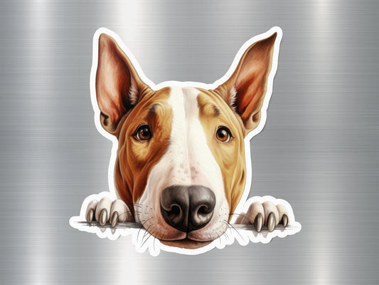 Bull Terrier Peek Dog Sticker