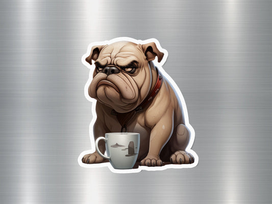 Grumpy Bulldog Dog Sticker