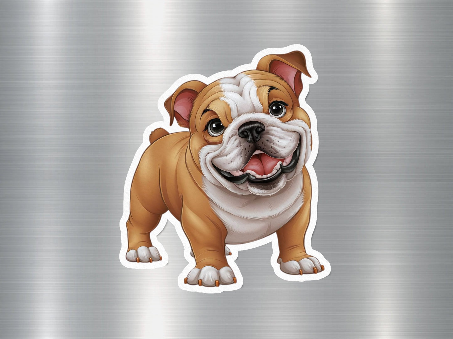 Happy Bulldog Dog Sticker