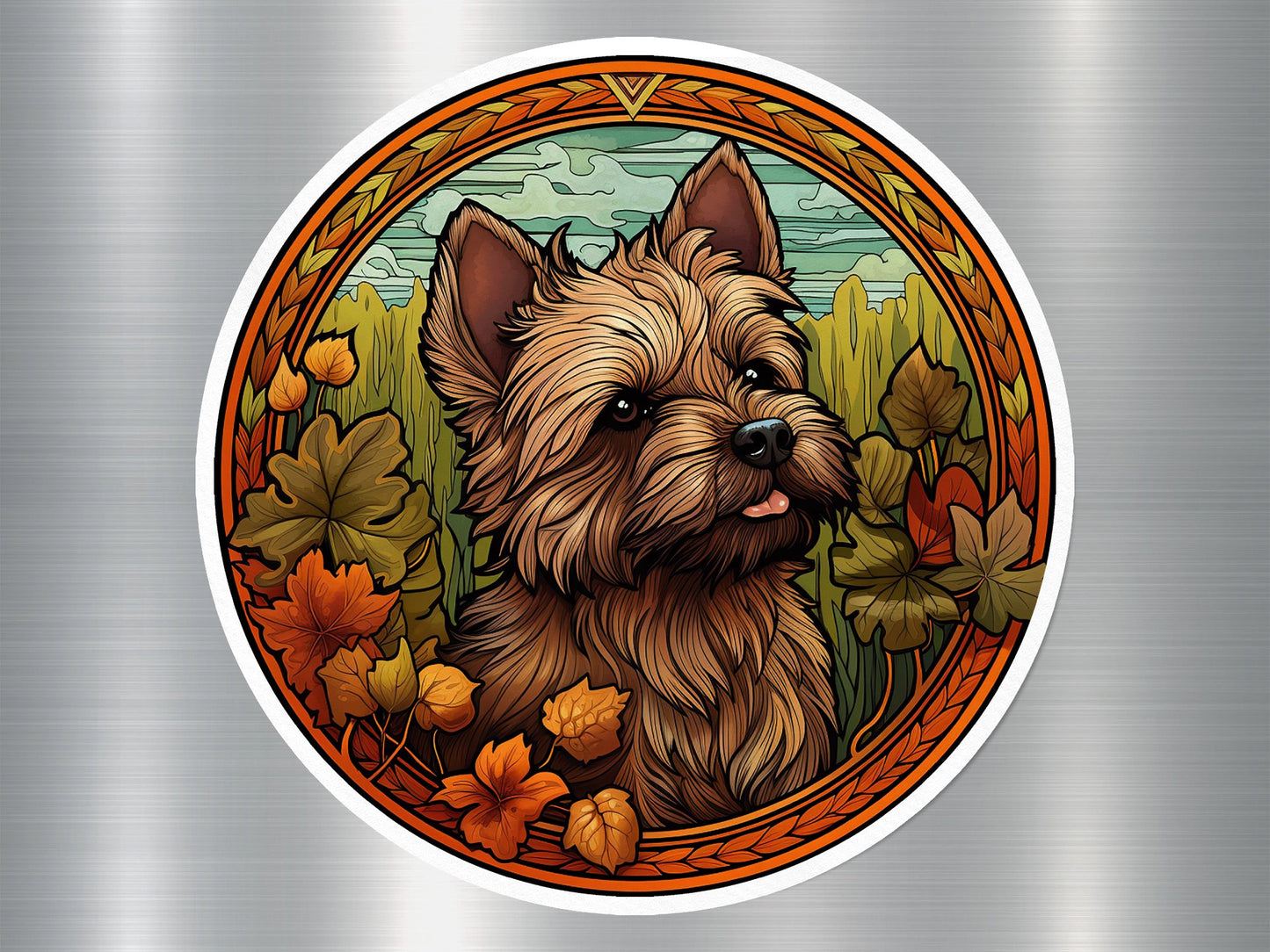 Yorkie Autumn Dog Sticker