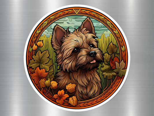 Yorkie Autumn Dog Sticker