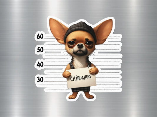 Chihuahua Mugshot Dog Sticker