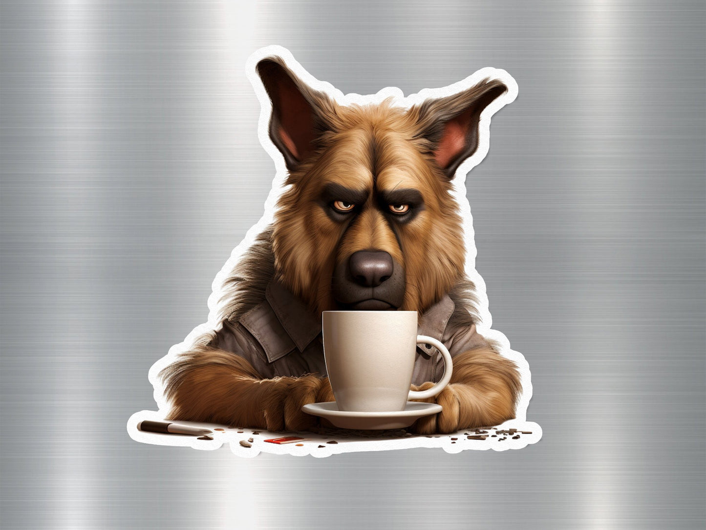 Grumpy German Shepherd Dog Sticker