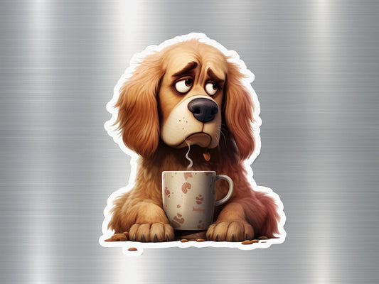 Sleepy Spaniel Dog Sticker