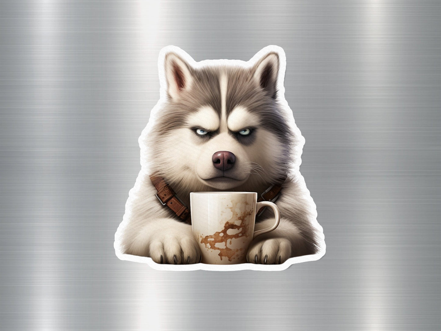 Grumpy Husky Dog Sticker