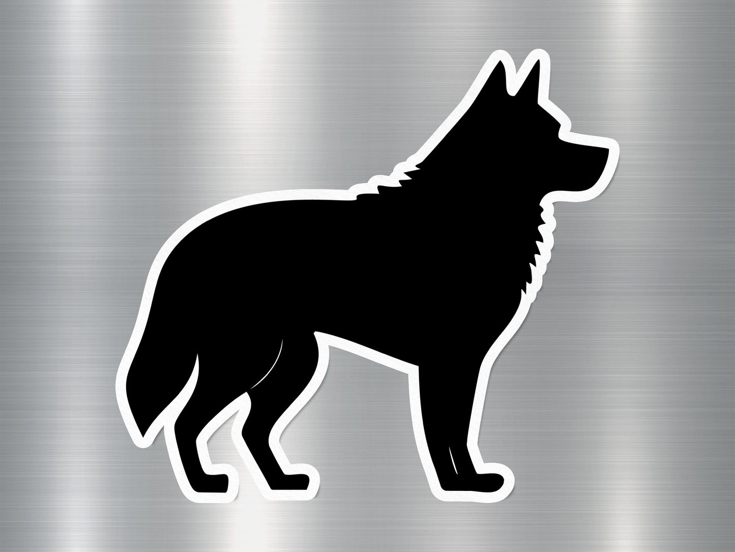 Black Grumpy Husky Dog Sticker