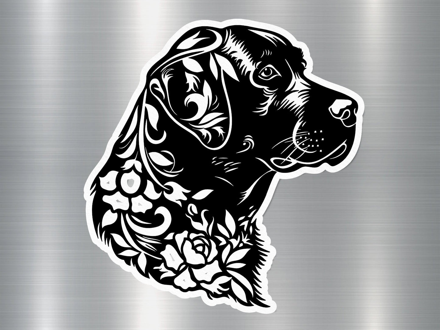 Floral Labrador Dog Sticker