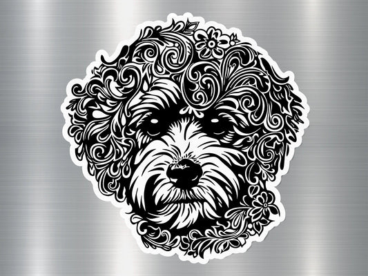 Poodle Petals Dog Sticker