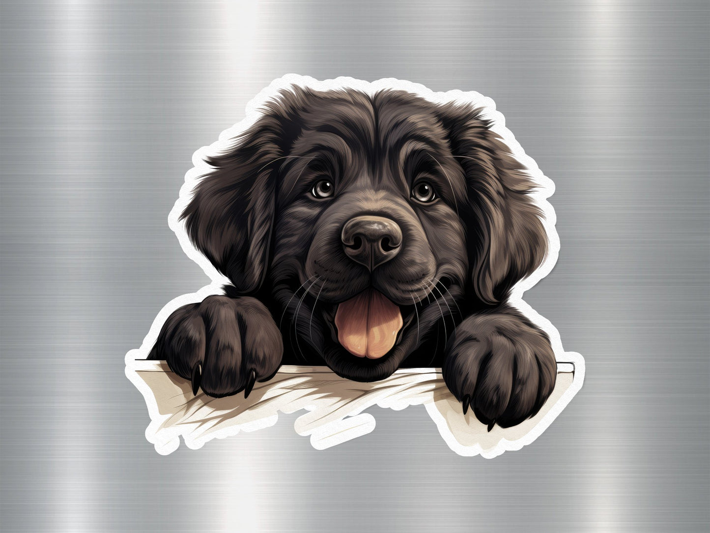 Newfie Peek Magic Dog Sticker