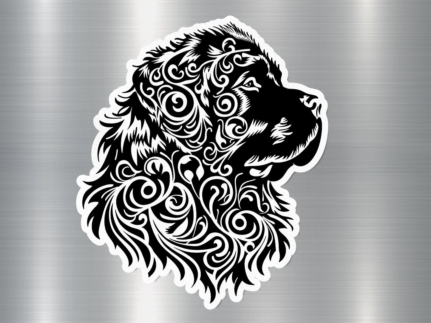 Newfie Floral Dog Sticker