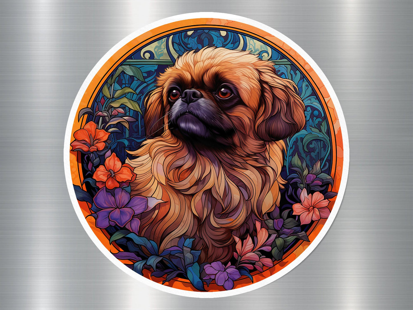 Pekingese Petals Dog Sticker