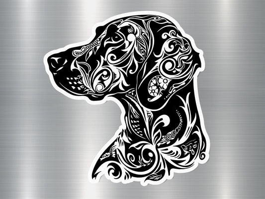 Floral Weimaraner Dog Sticker