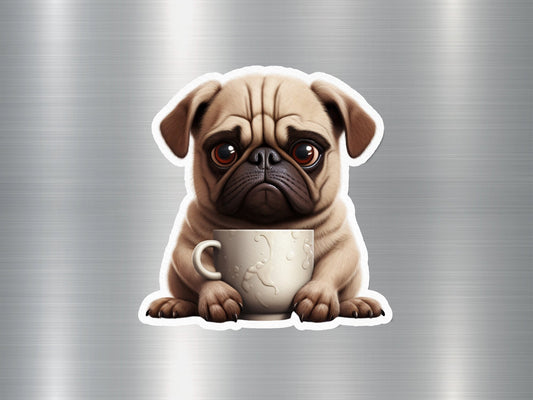 Pug Mug Dog Sticker