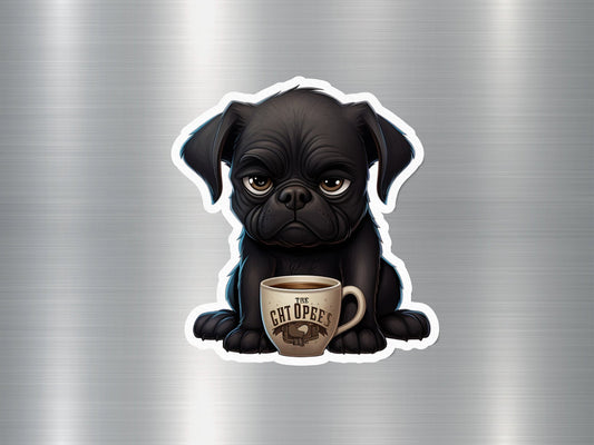 Cute Grumpy Pug Dog Sticker