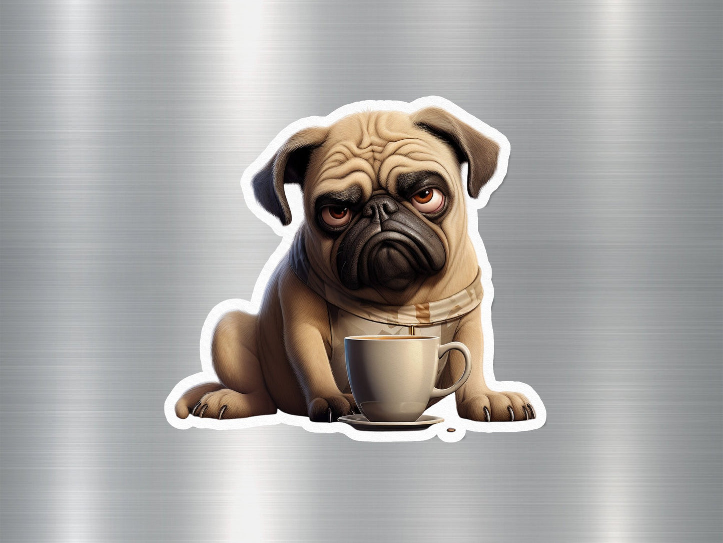 Cute Coffee Canine Dog Sticker