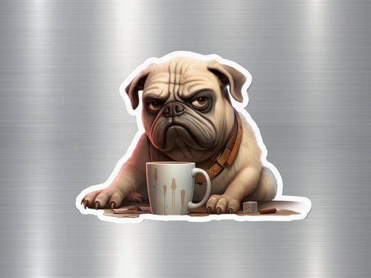 Attractive Coffee Canine Dog Sticker