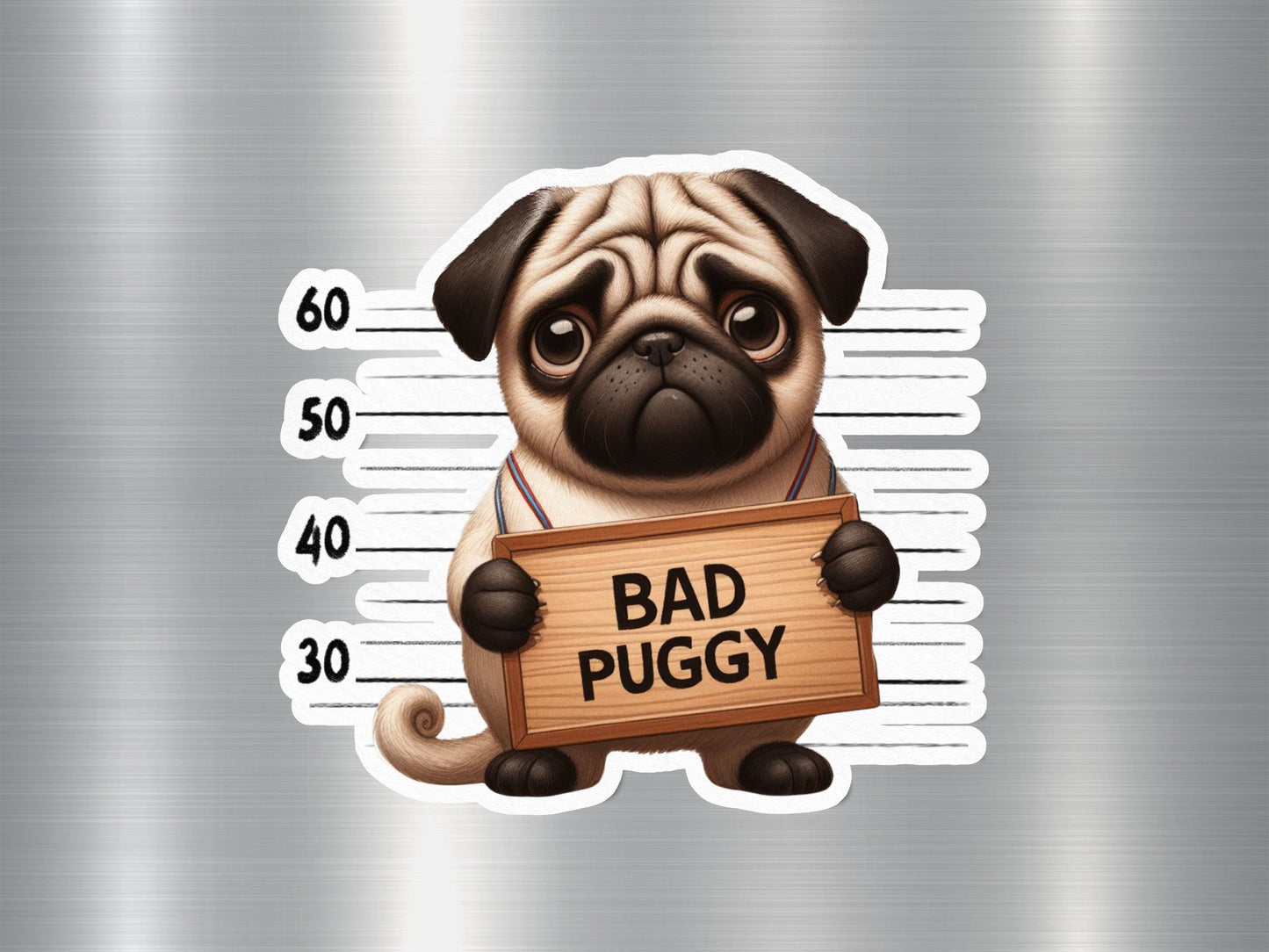 Bad Pug Dog Sticker