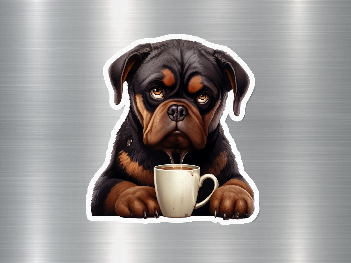 Rottie Coffee Dog Sticker